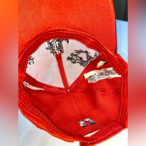 Red Dragons Chinese Calligraphy Character Dragon Embroidery Red Baseball Cap - Picture 6 of 7